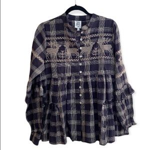 Plaid Ivy Jane holiday blouse